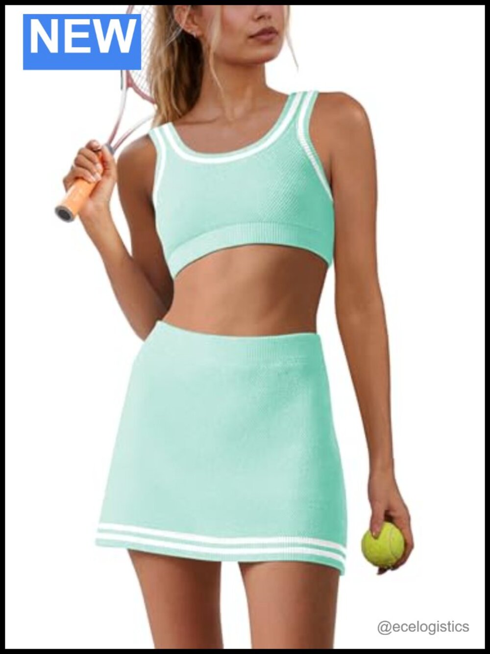 2 Piece Workout Set Tank Top Skort Polyester Spandex Tennis Gym